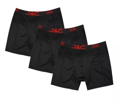 J & C Heren Boxershort Zwart (3-pack)